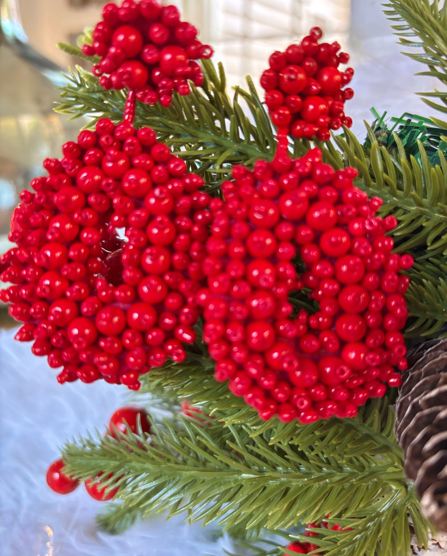 Red Beaded Chandelier Earrings