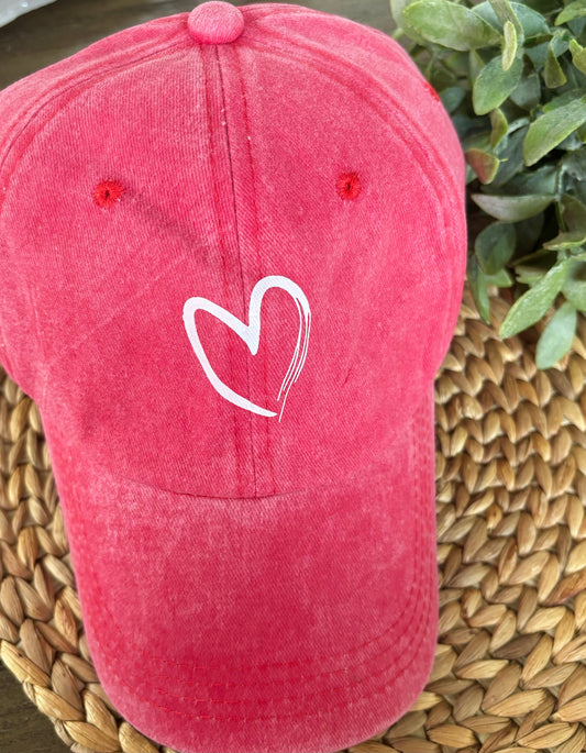 Watermelon Red Heart Hat