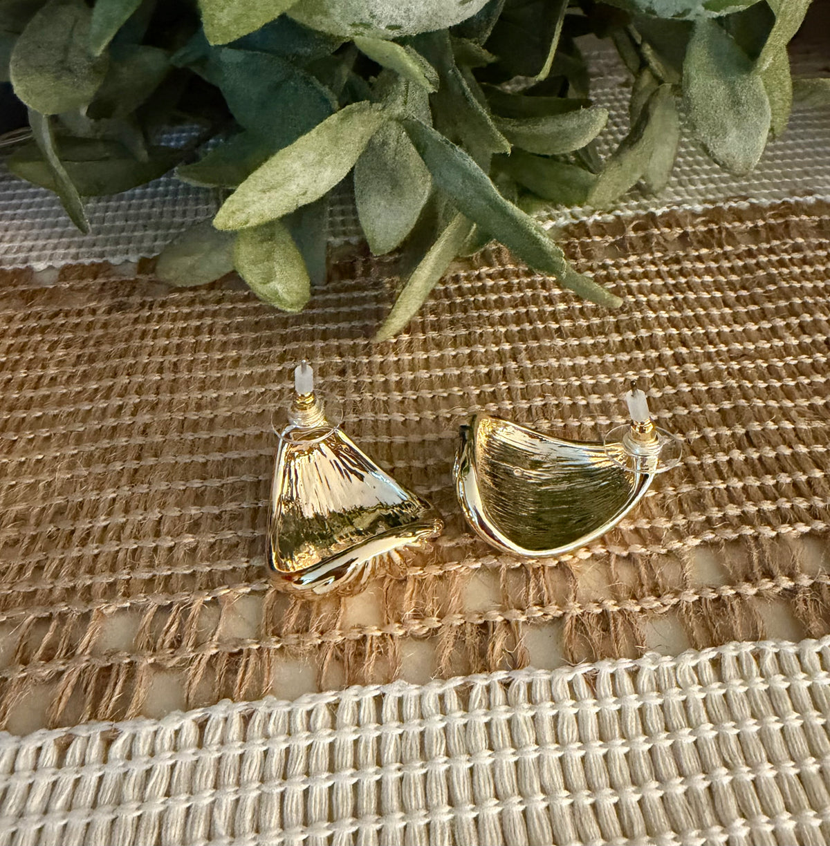 Sculpted Gold Drop Earrings