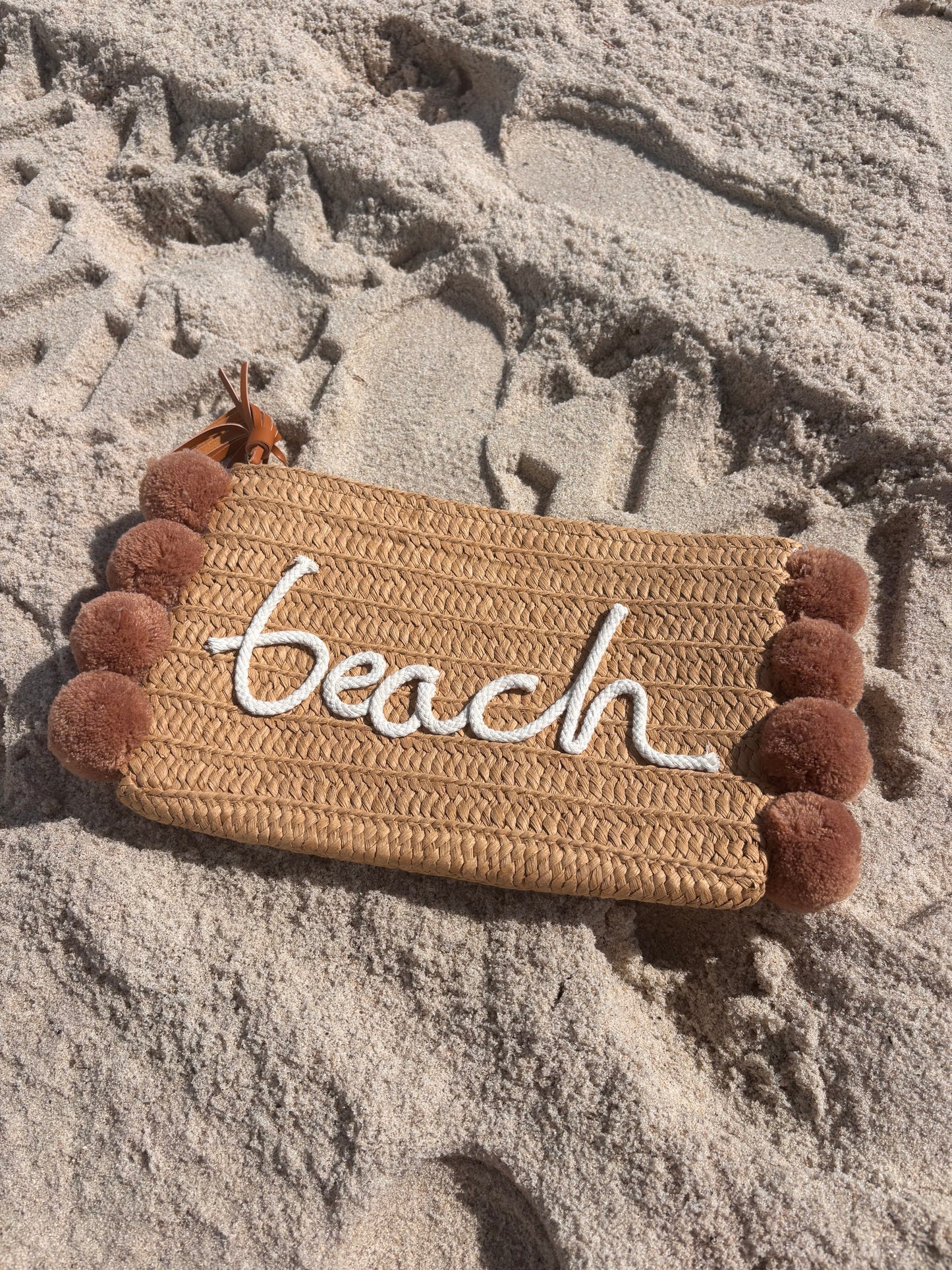 Beach Pom Pom Clutch