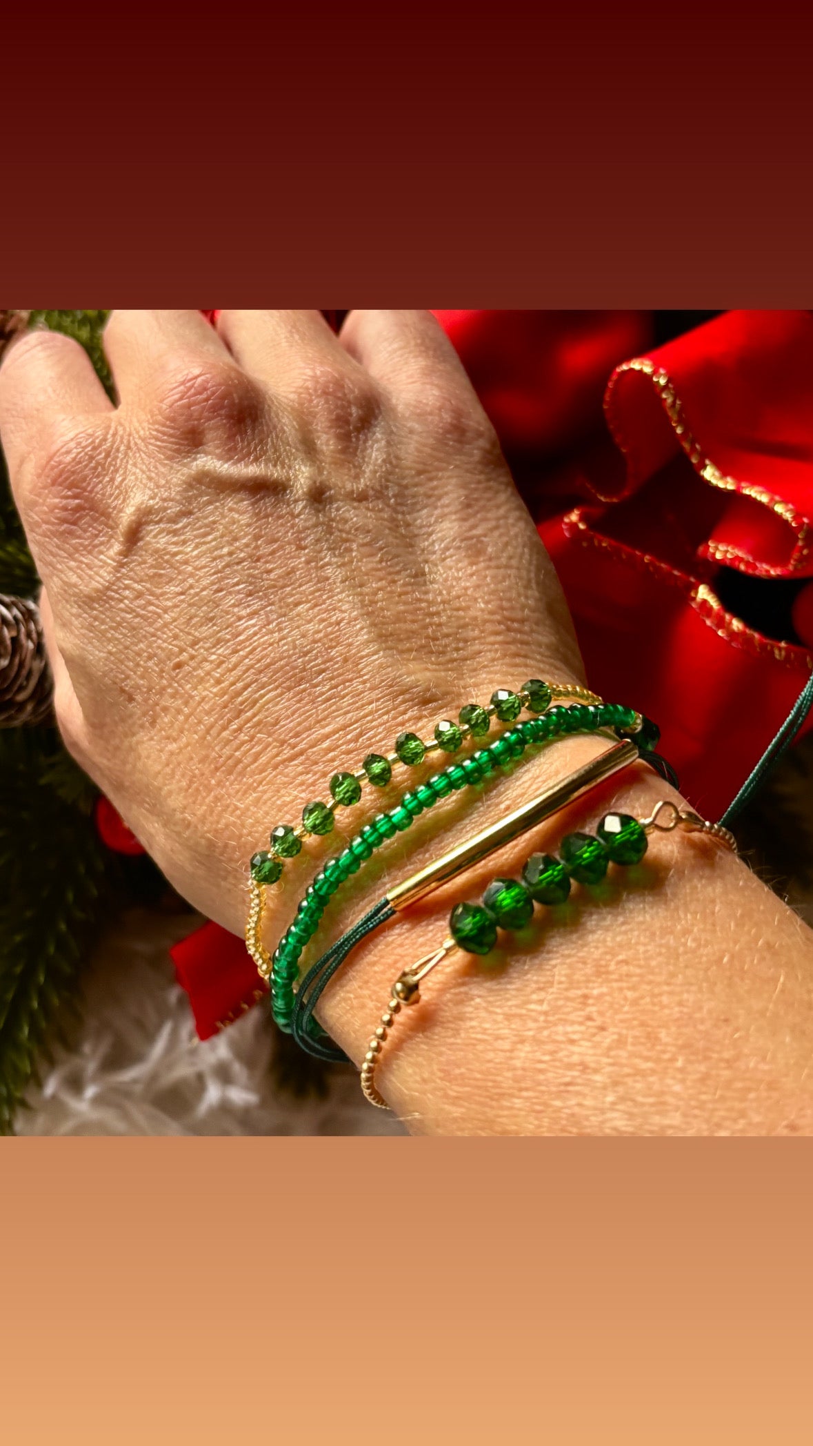 Delicate Green Bracelet Stack