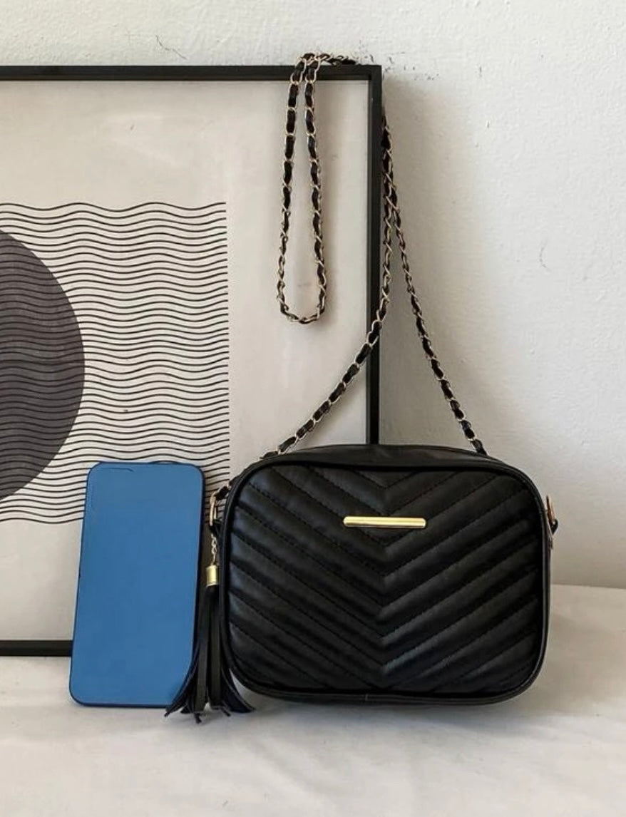 Black Chevron Purse