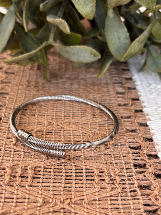 Silver Twisted Cable Bracelet