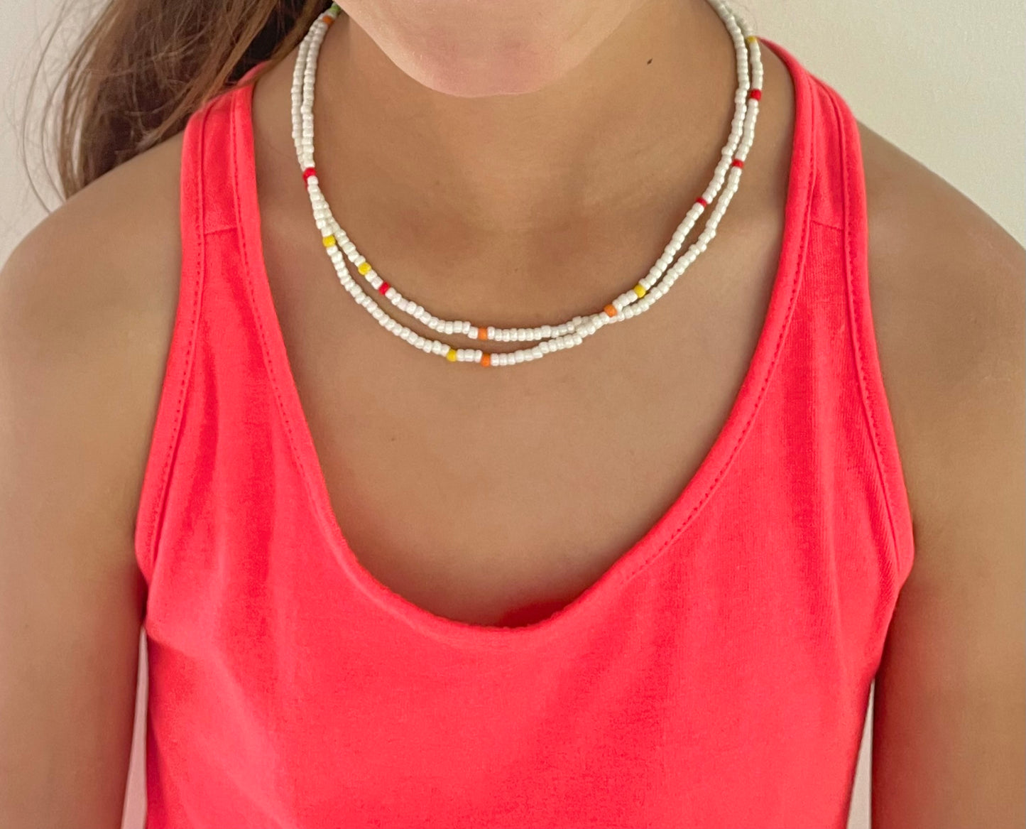 Versatile White Beaded Necklace/Bracelet