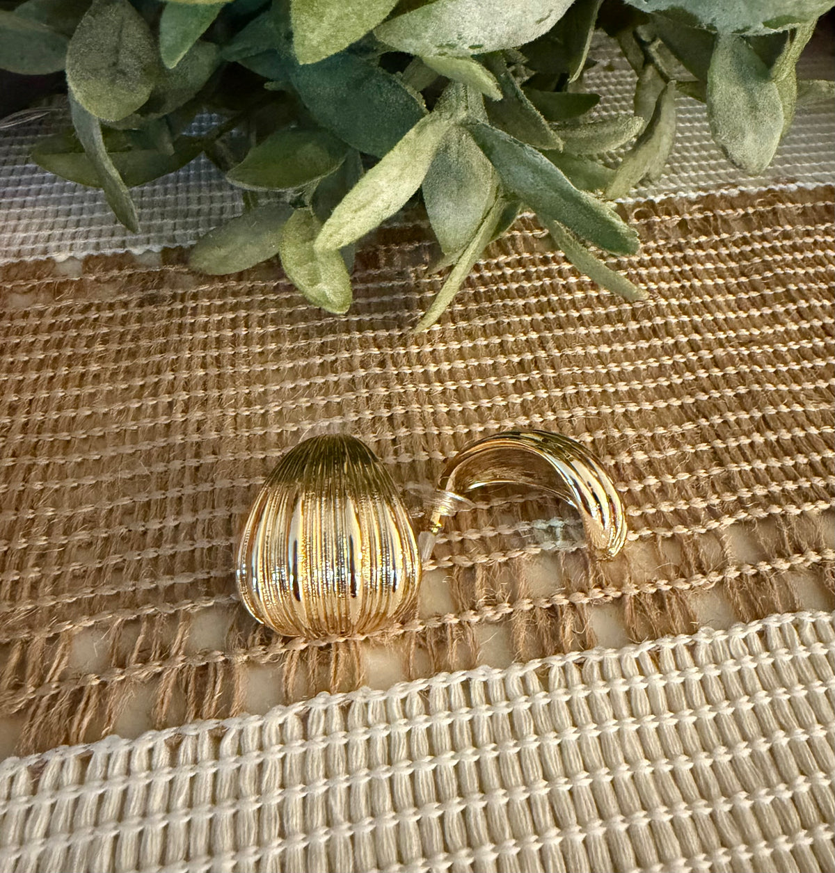 Sculpted Gold Drop Earrings