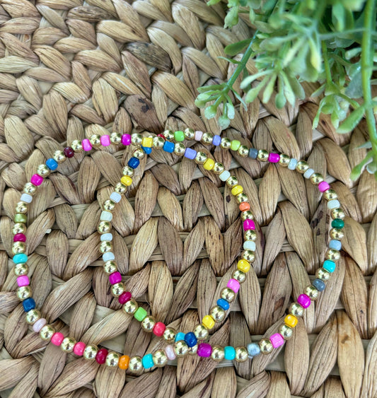 Colorful Gold Stretch Bracelet