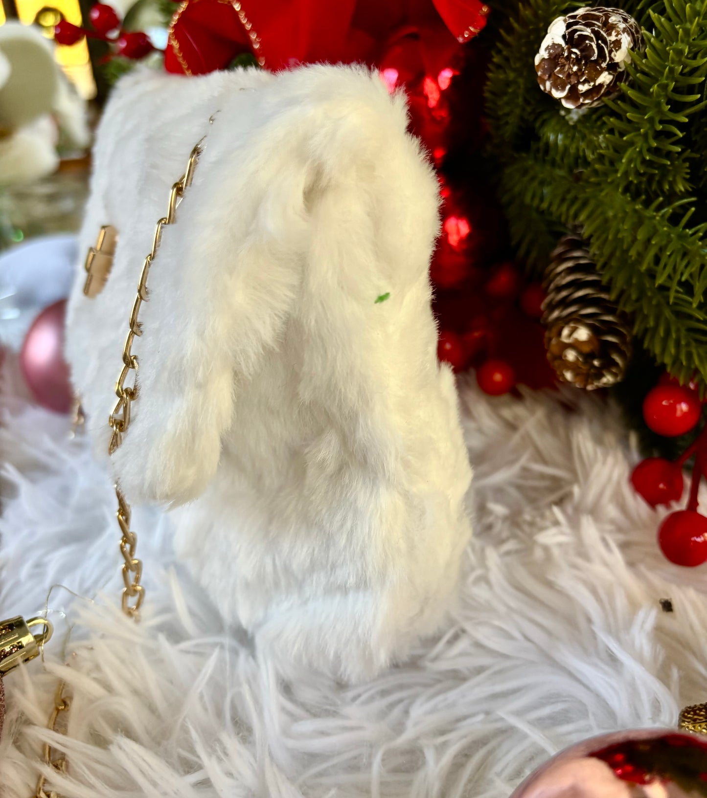 Faux Fur Winter White Purse