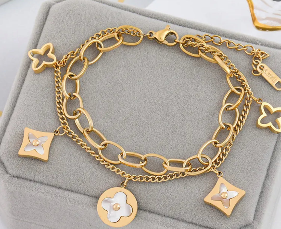 Delicate Designer Inspired Charm Bracelet