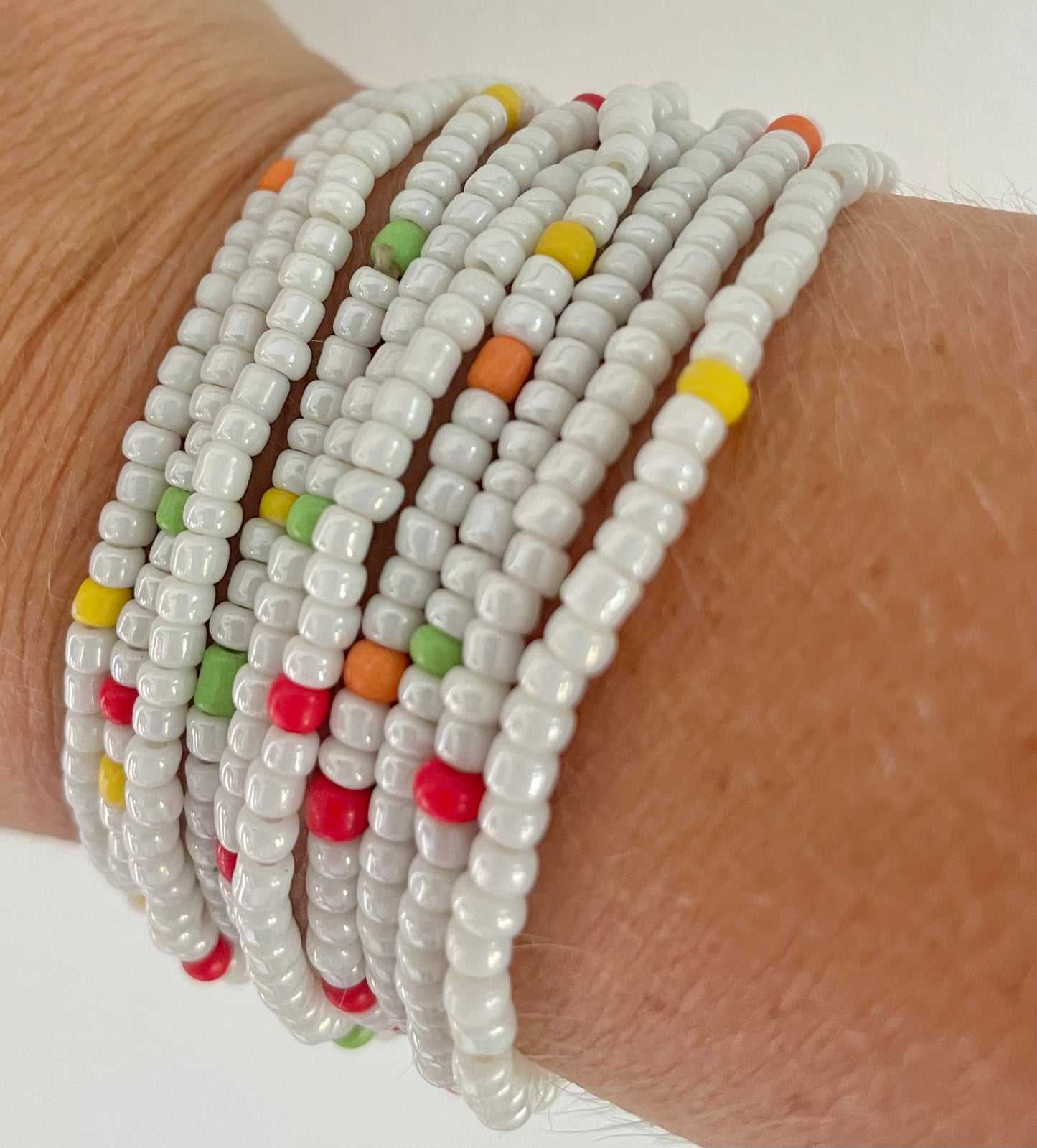 Versatile White Beaded Necklace/Bracelet