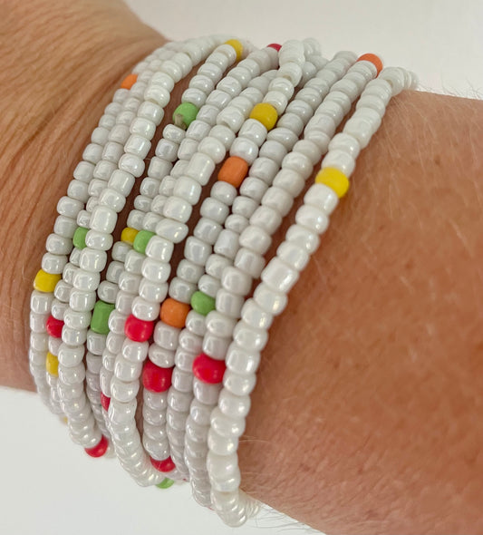 Versatile White Beaded Necklace/Bracelet