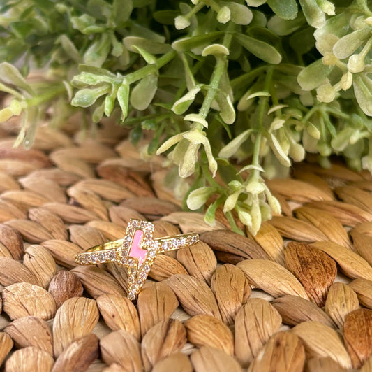 Pink Lightning Bolt Ring