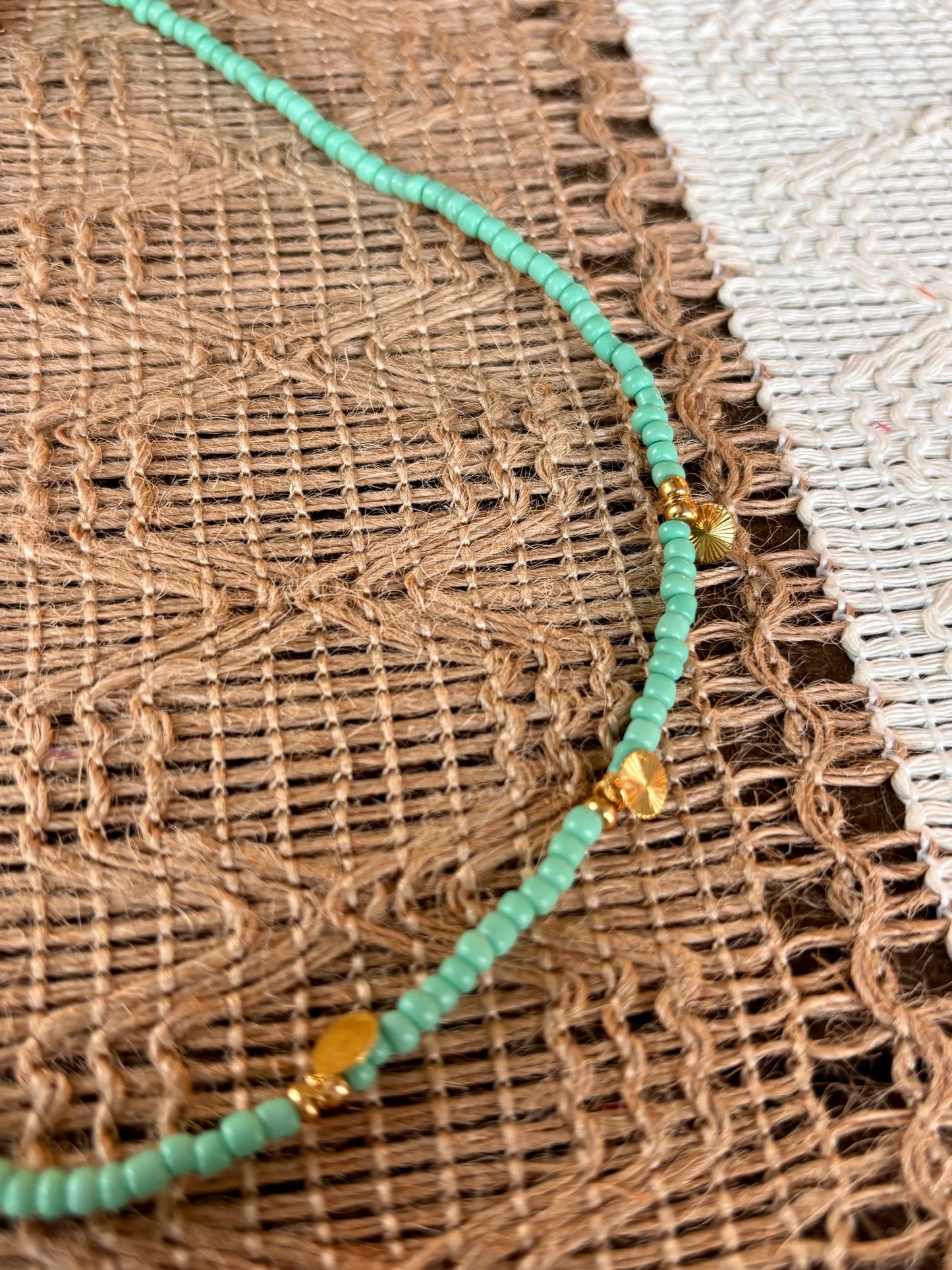 Turquoise & Gold Disc Necklace