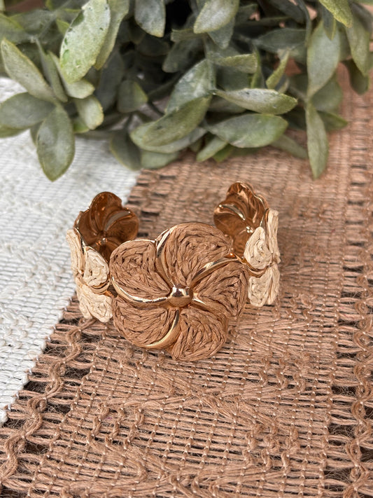 Raffia Flower Cuff
