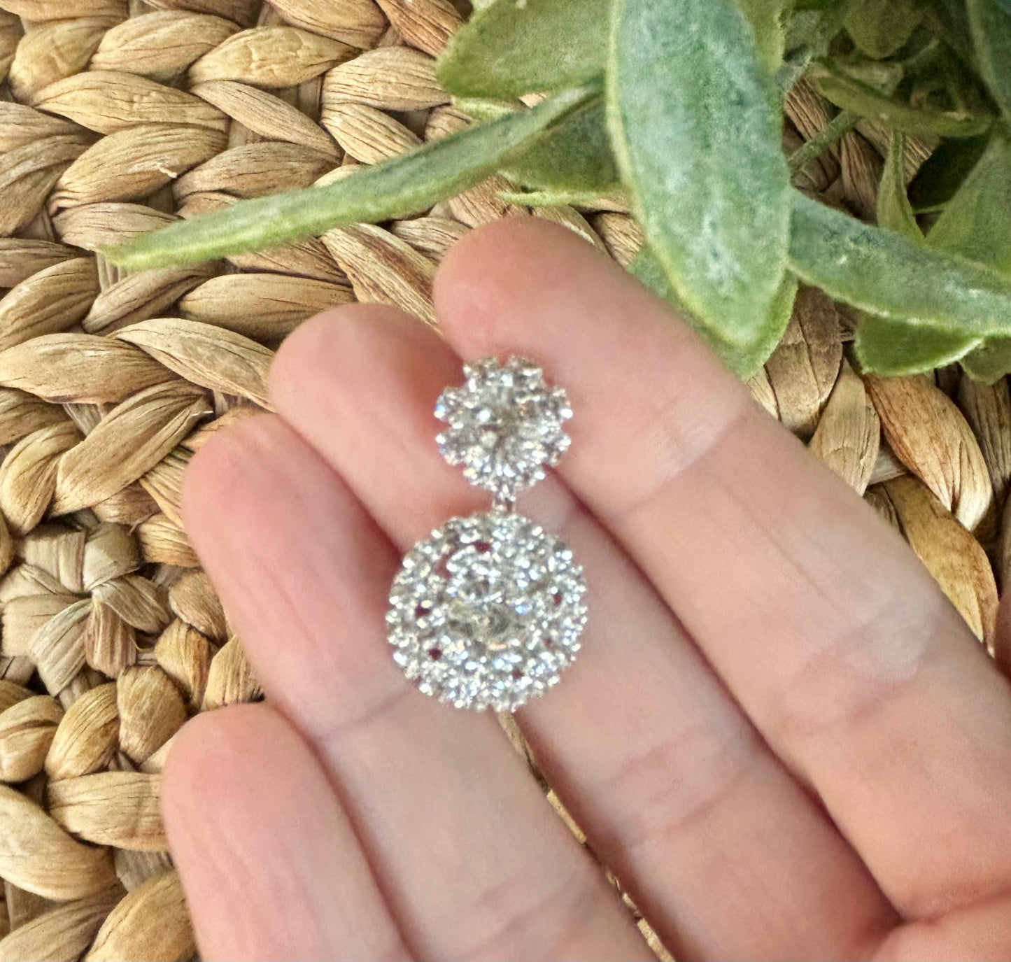 Silver Rhinestone Drops