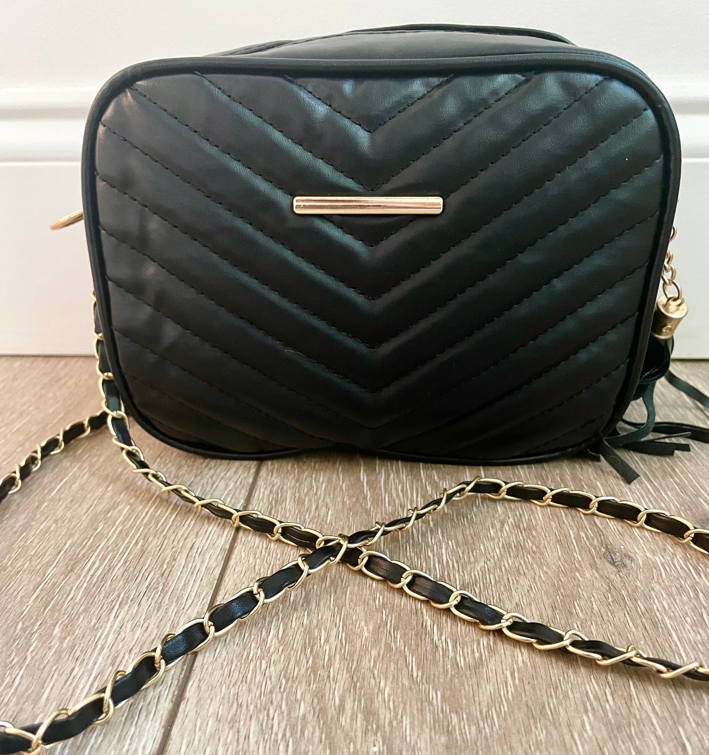 Black Chevron Purse