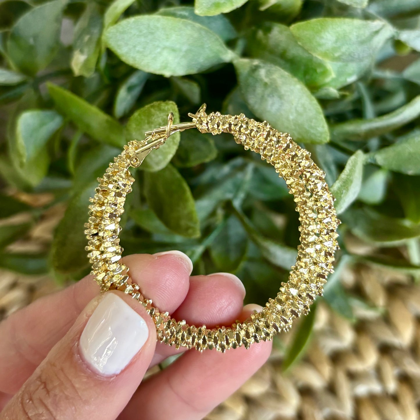 Textured Gold Hoops