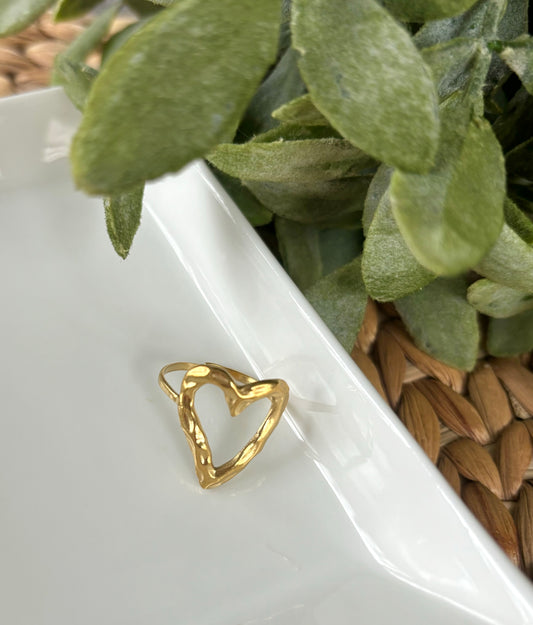 Hammered Heart Ring