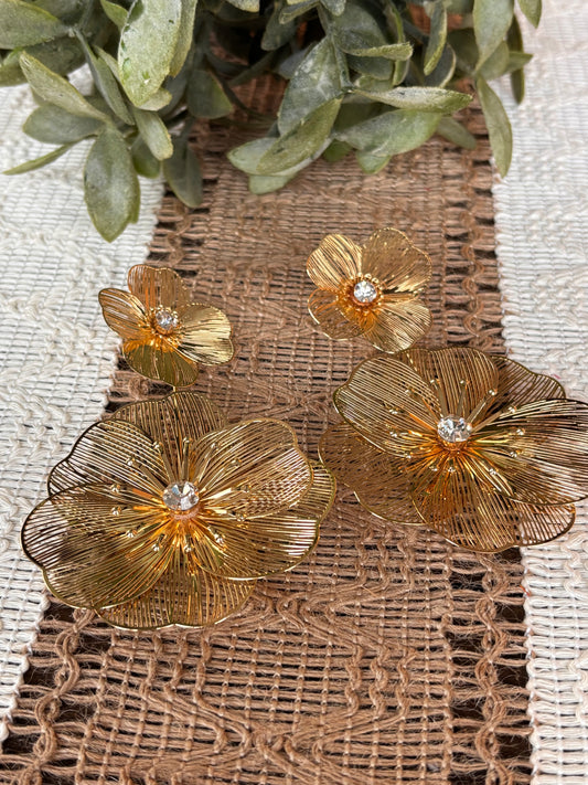 Gold Bloom Statement Earrings