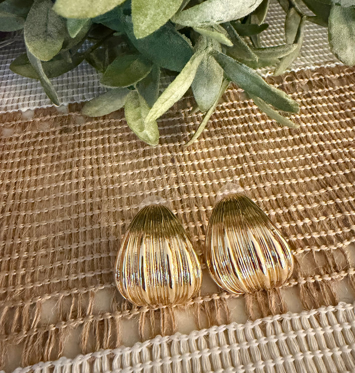 Sculpted Gold Drop Earrings