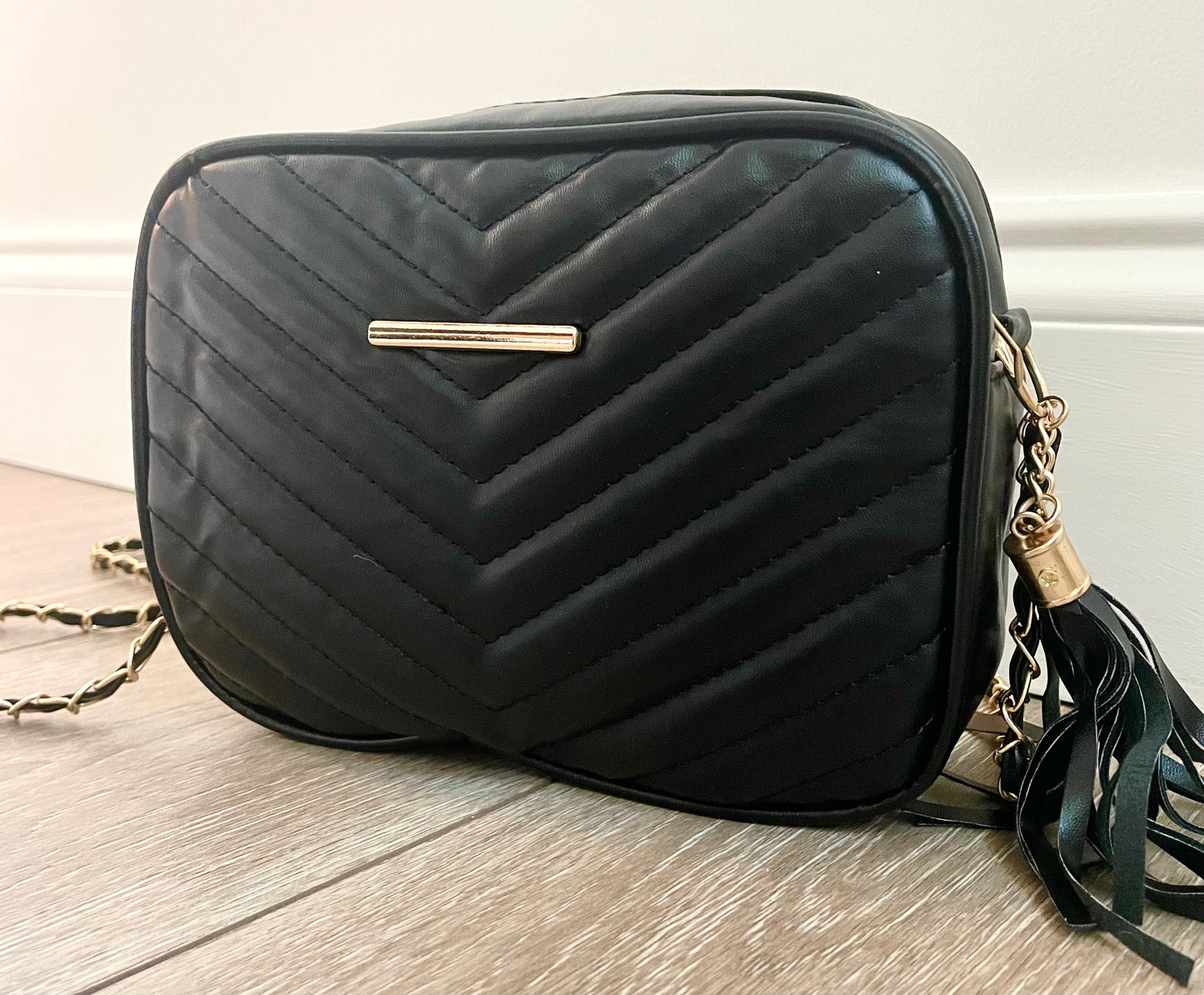 Black Chevron Purse