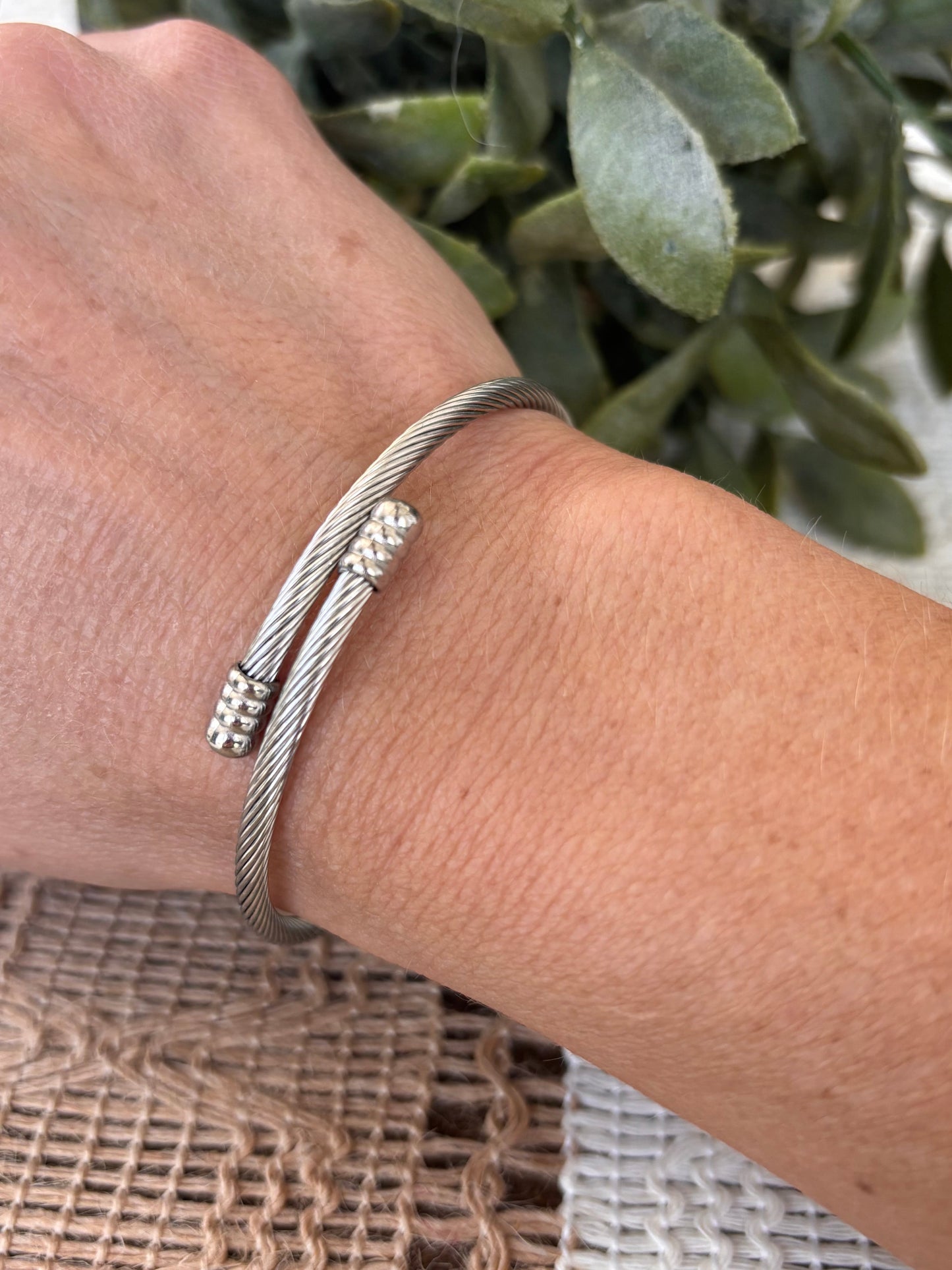 Silver Twisted Cable Bracelet