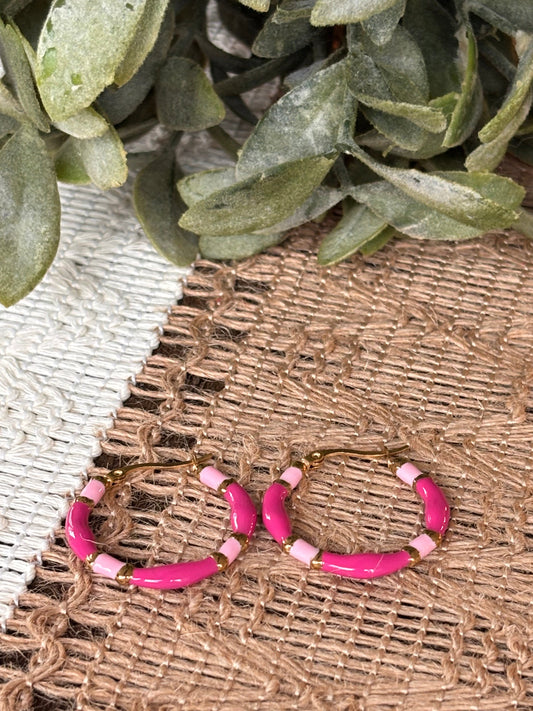 Hot Pink Hoops