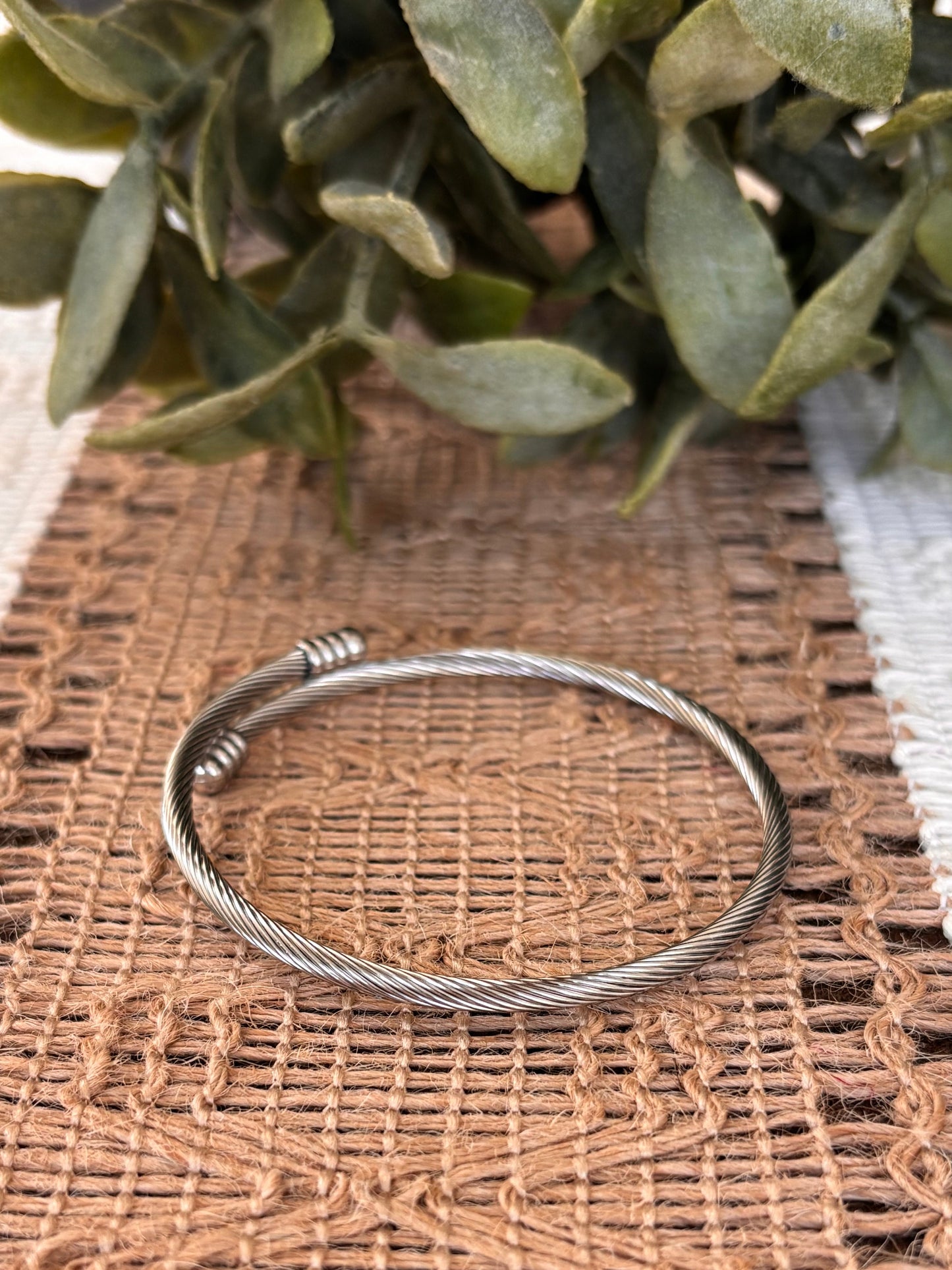 Silver Twisted Cable Bracelet