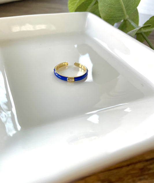 Colorful Copper Enamel Ring-Royal Blue