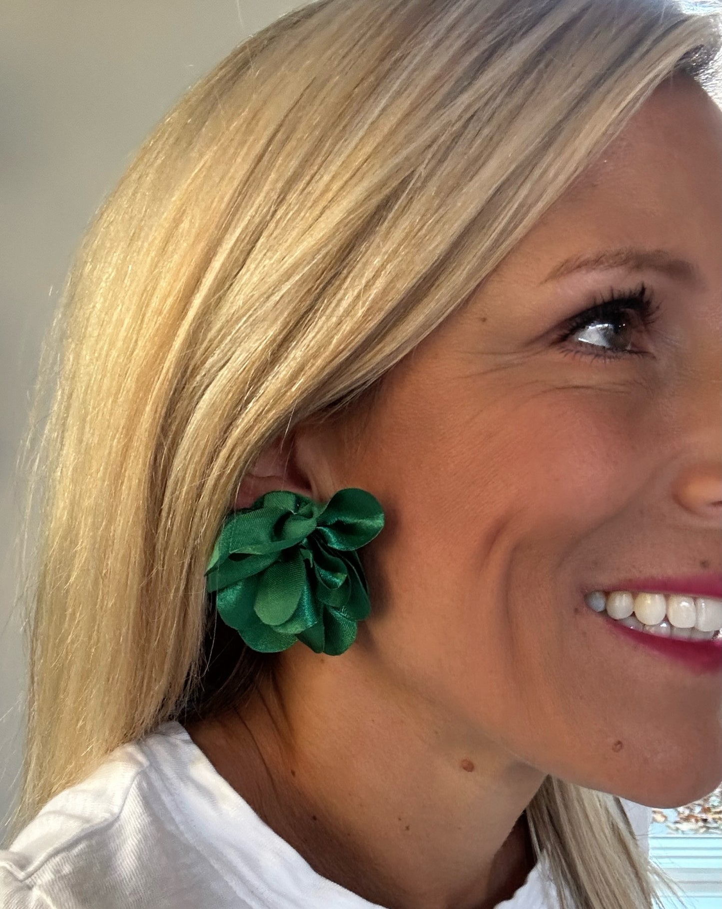 Green Flower Earrings