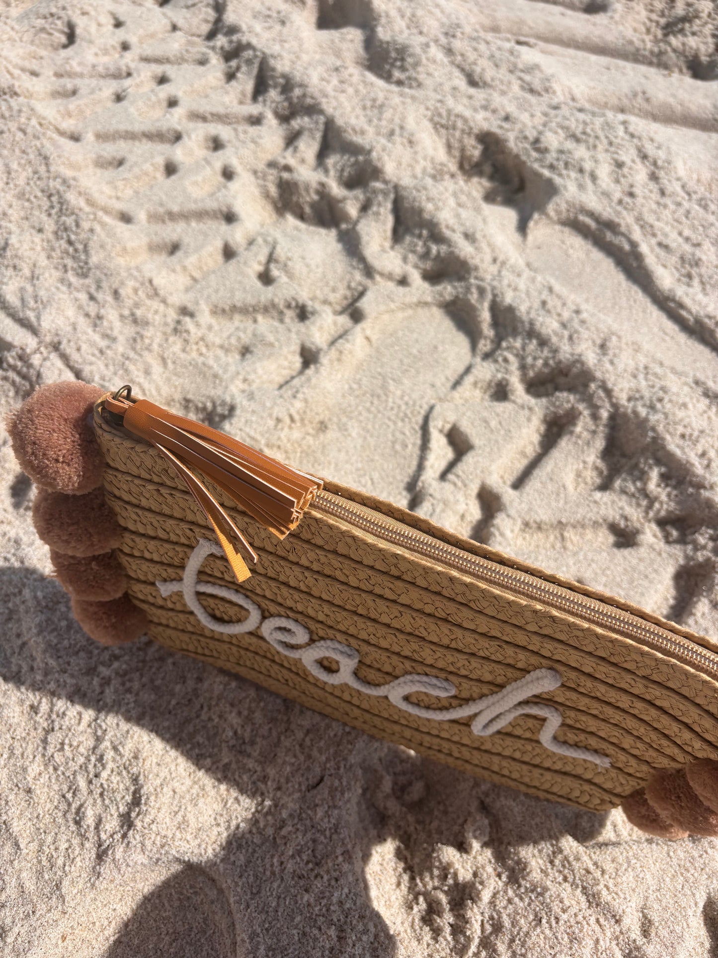 Beach Pom Pom Clutch