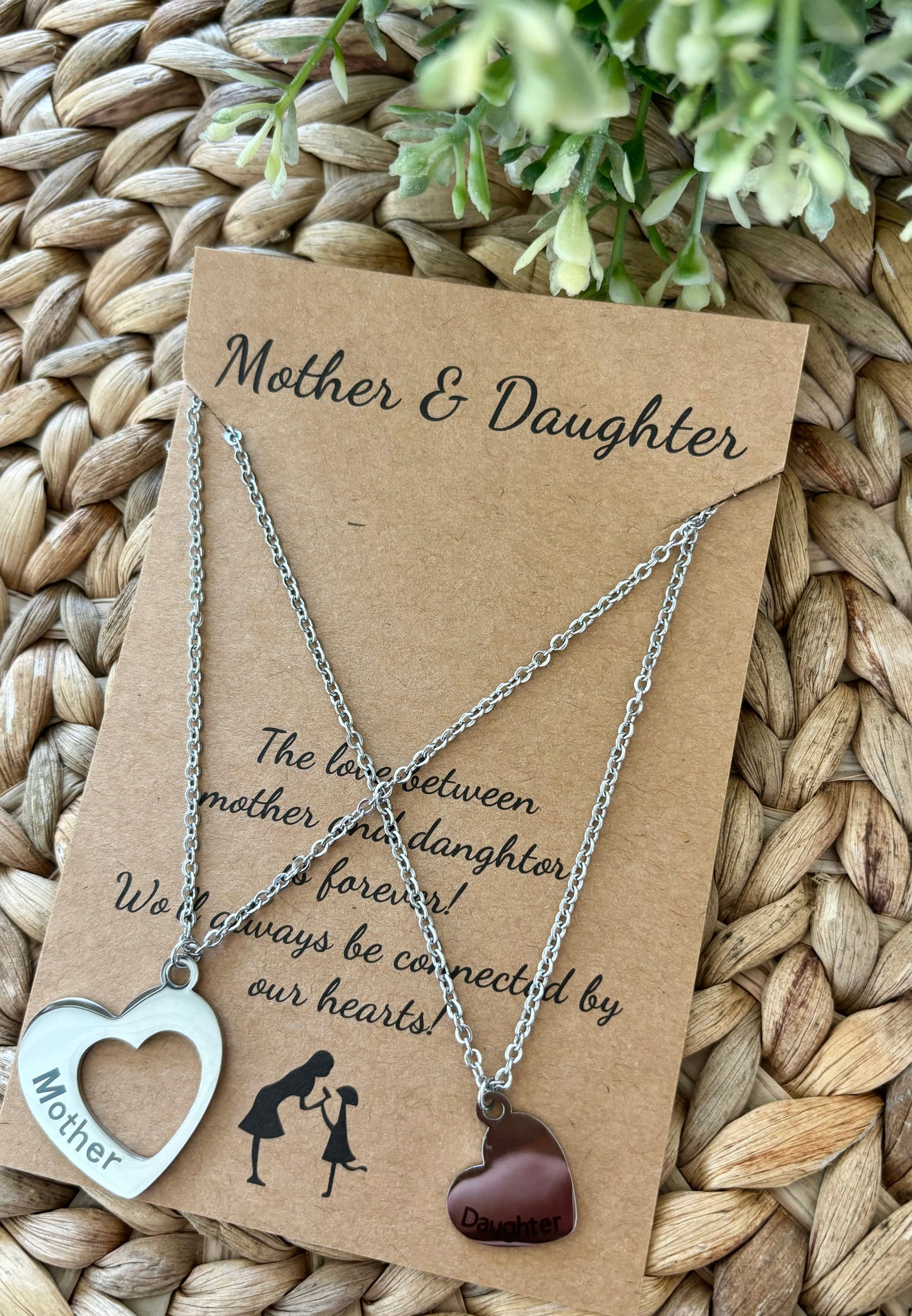 Mother & Daughter Heart Necklaces