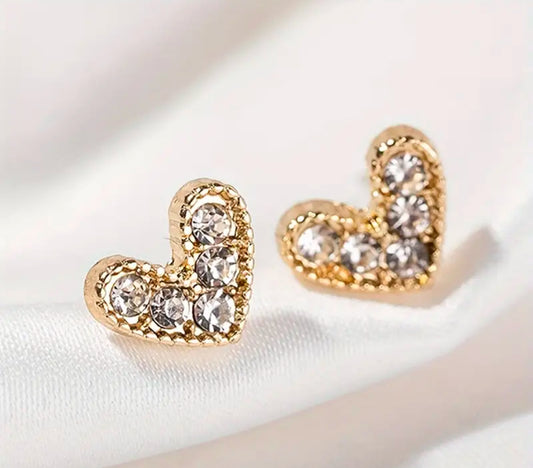 Rhinestone Heart Studs