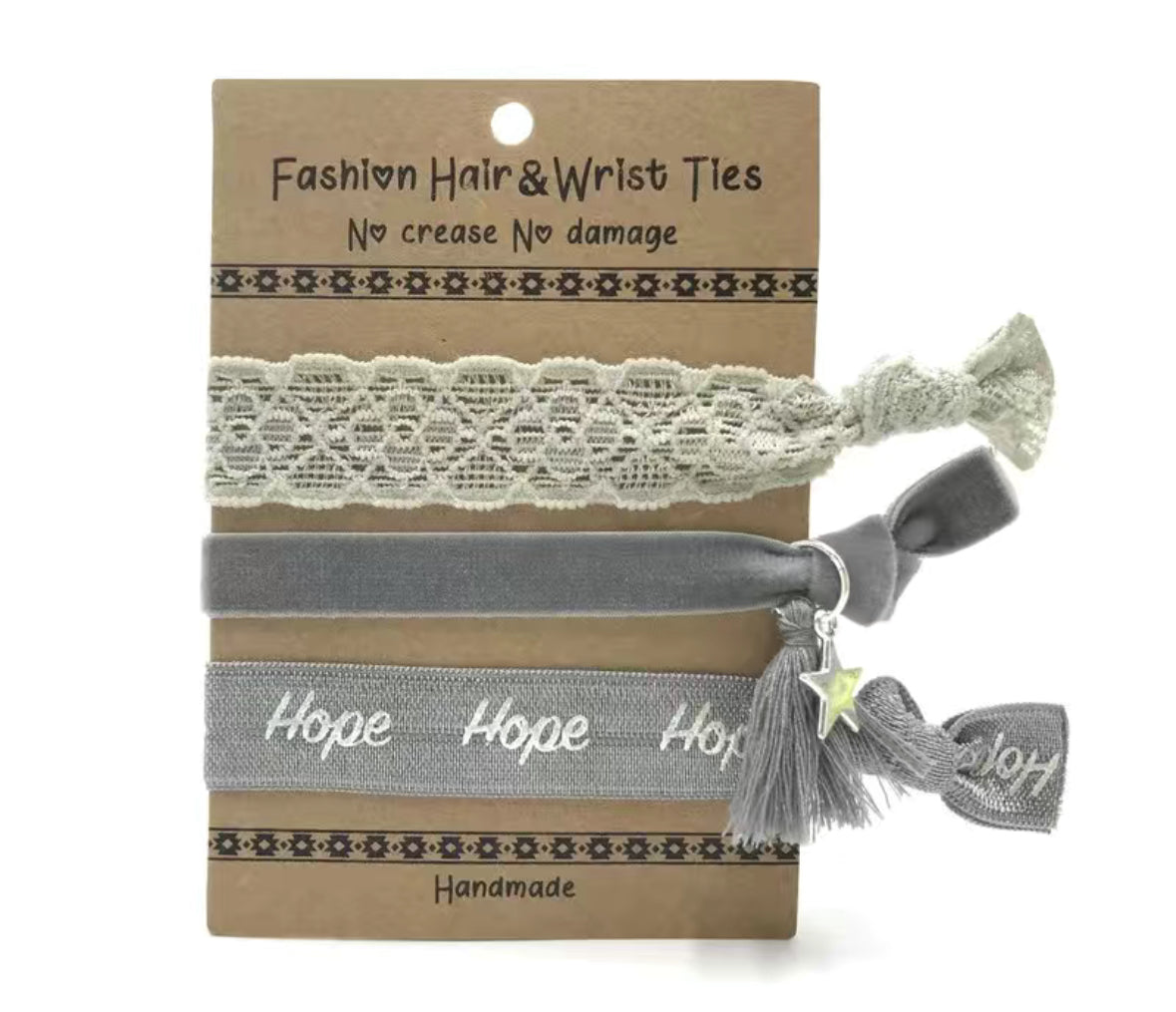 Tassel Hair Tie Trio Pack-Hope