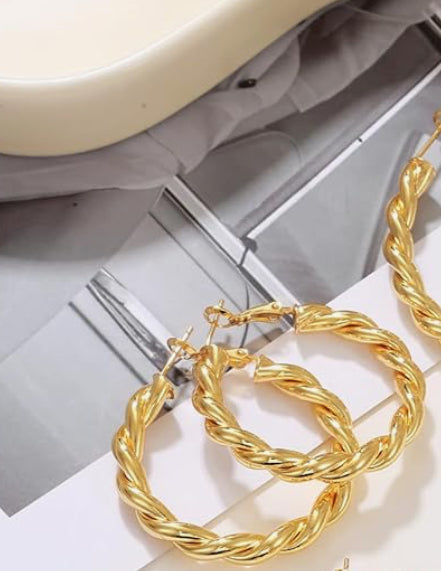 Braided Gold Hoops