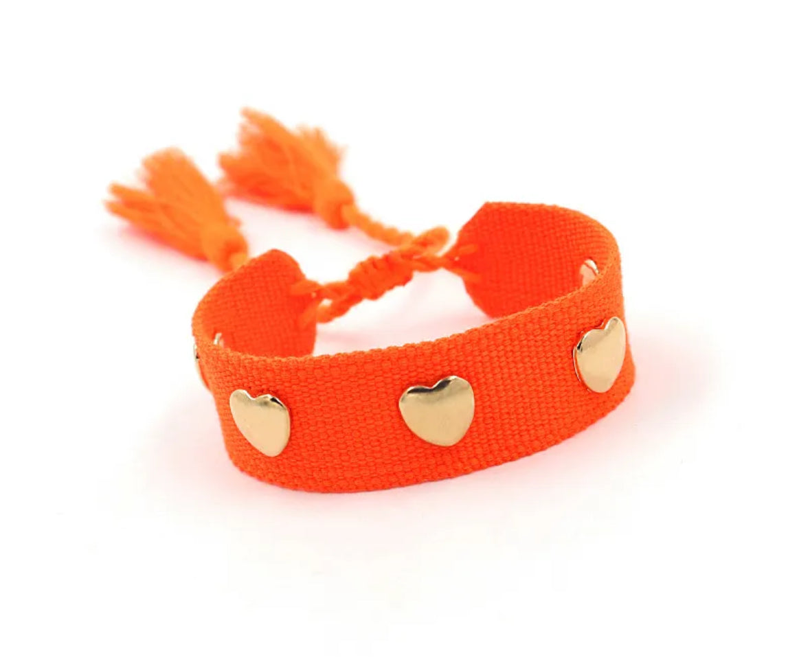 Adjustable Woven Bracelet-Orange