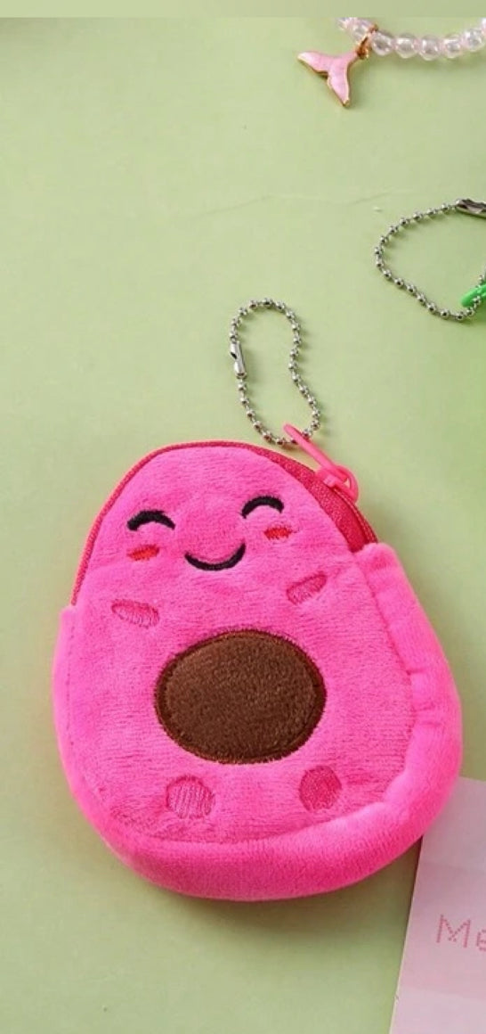 Cute Keychain Pouch-Pink Avocado