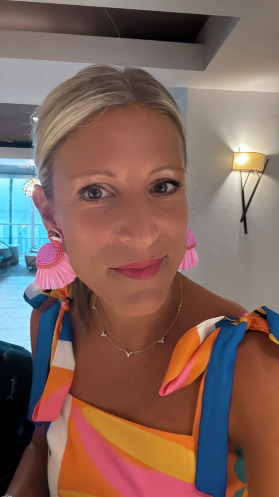 Flamingo Raffia Earrings