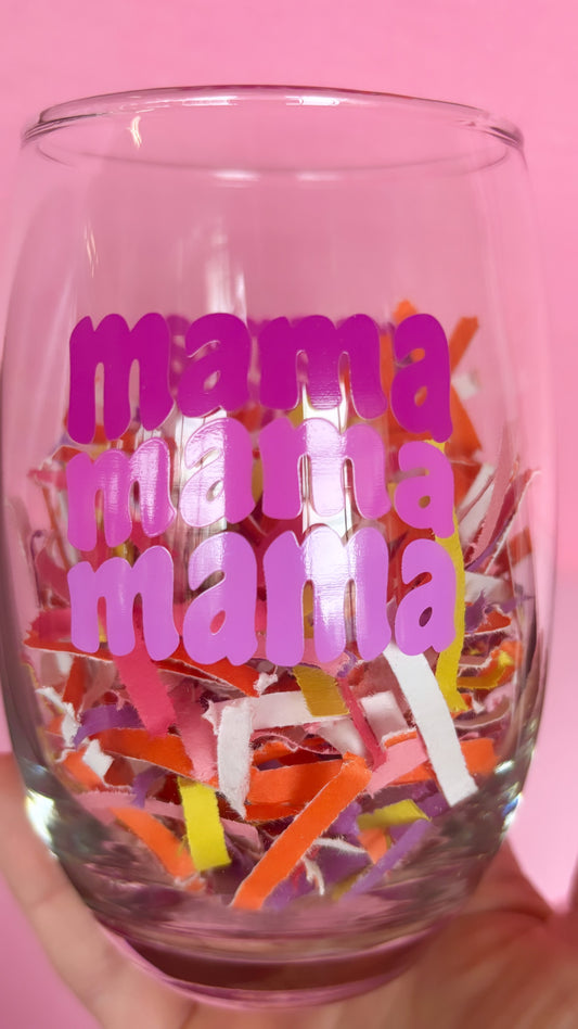 Stemless Wine Glass-Mama