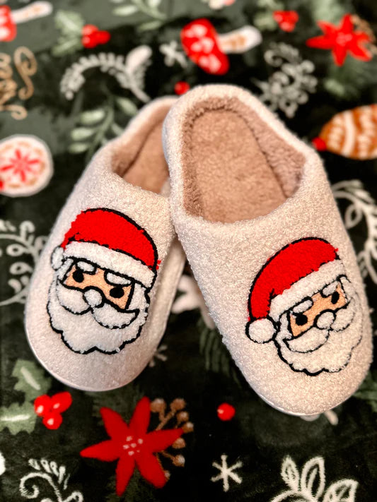Cozy Christmas Slippers-Santa