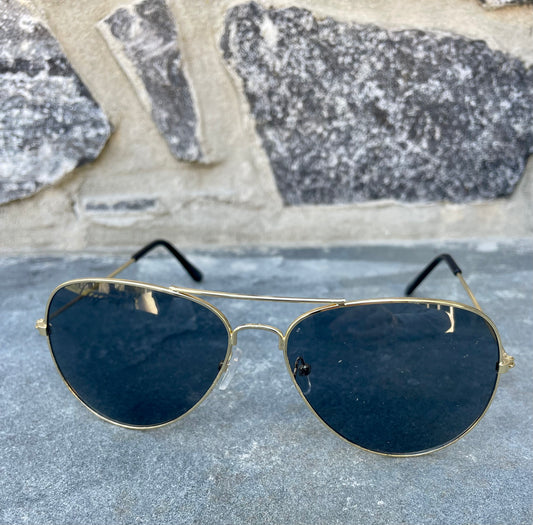 Gold Aviator Sunglasses