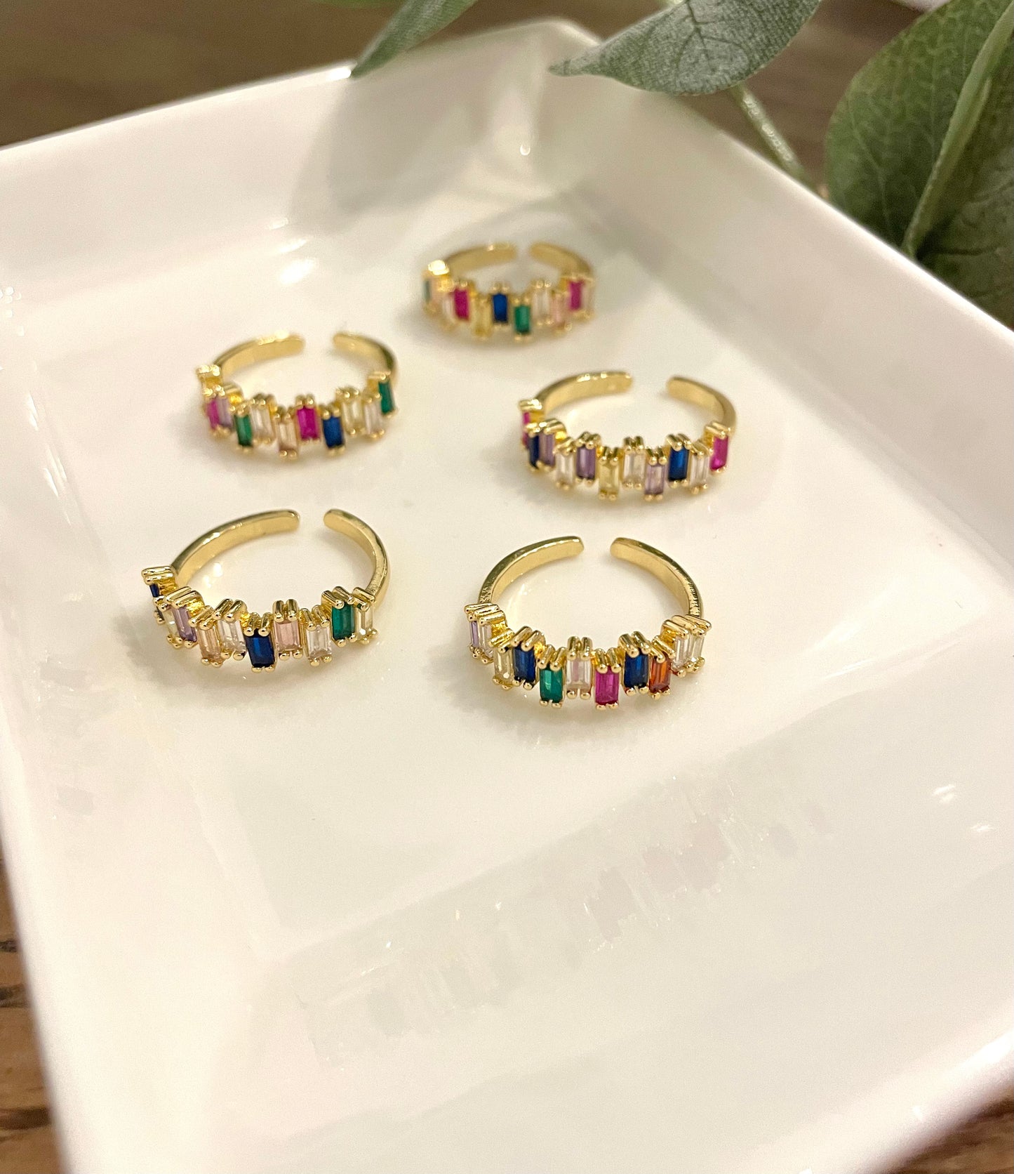 Multicolor Baguette Ring