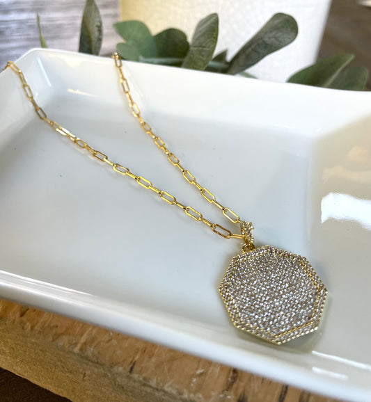 Octagonal Pave Necklace