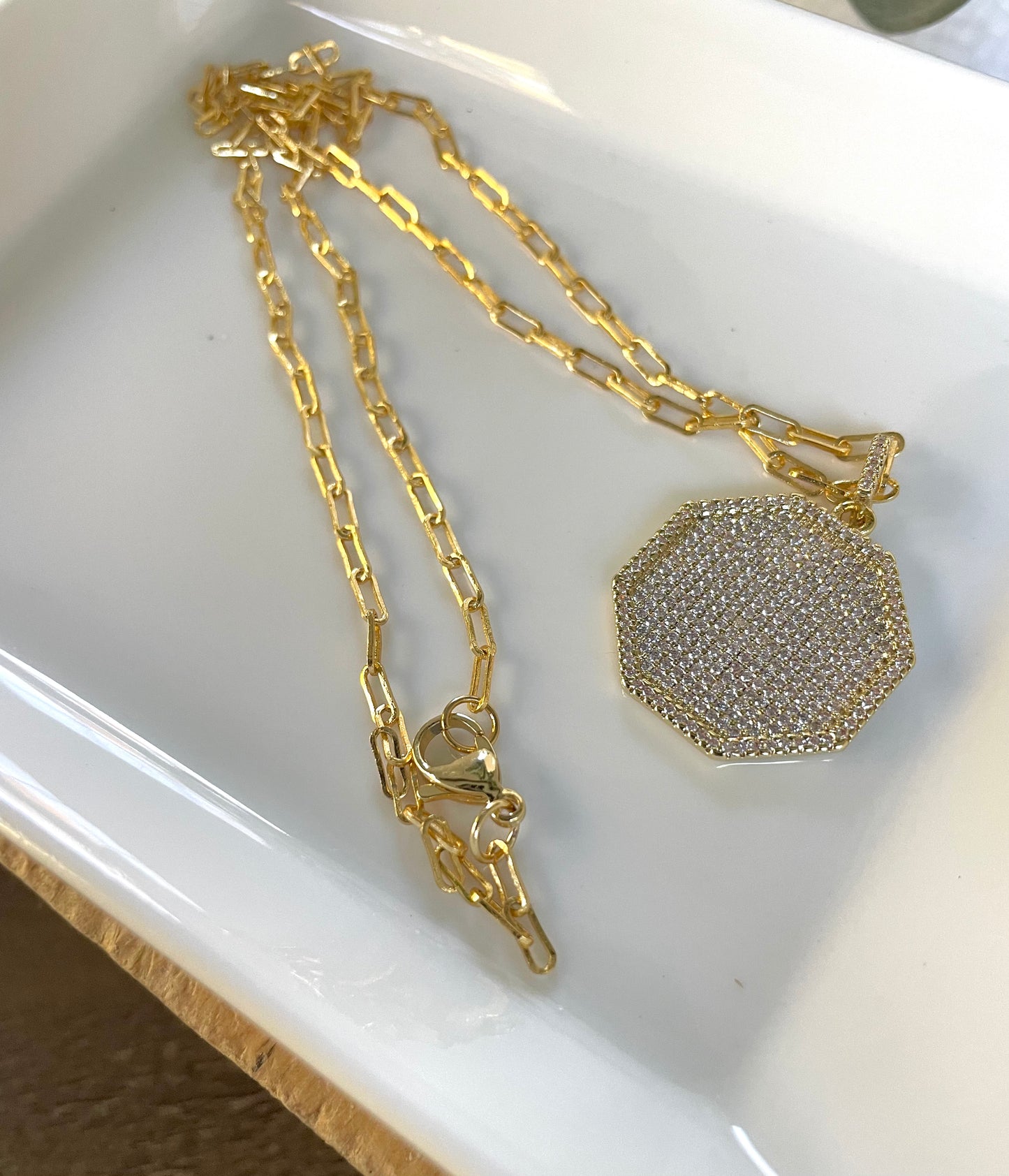 Octagonal Pave Necklace