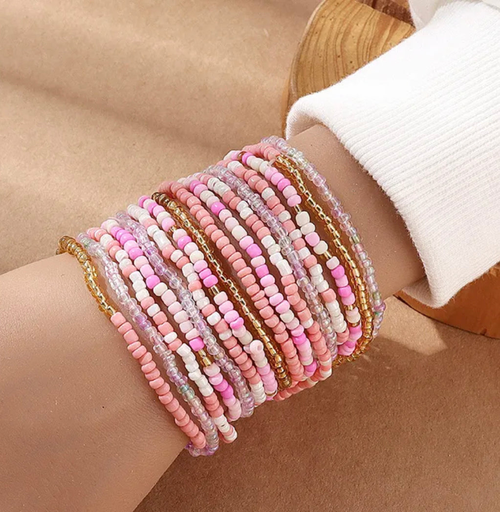 Versatile Pink Beaded Stack