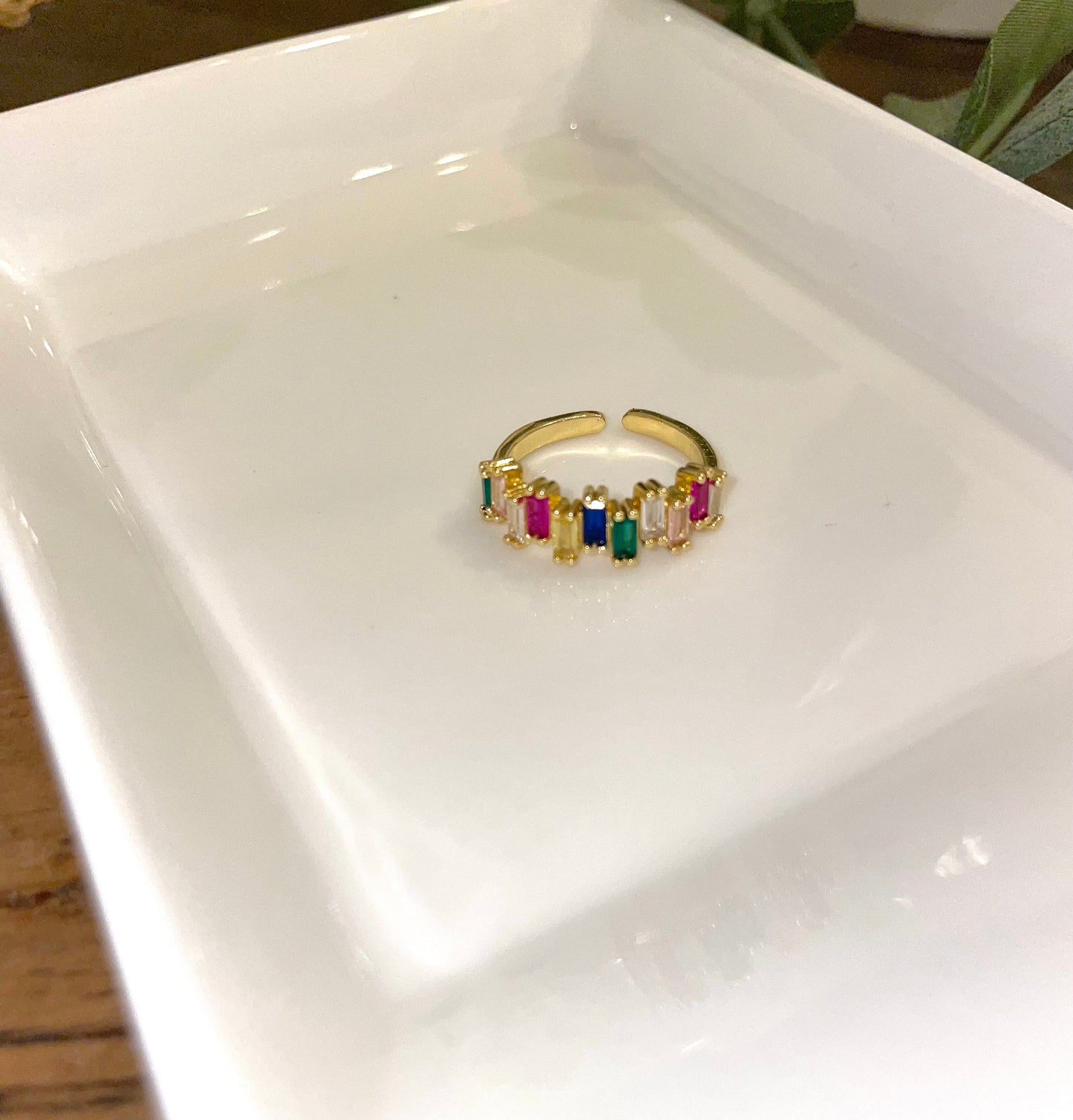 Multicolor Baguette Ring