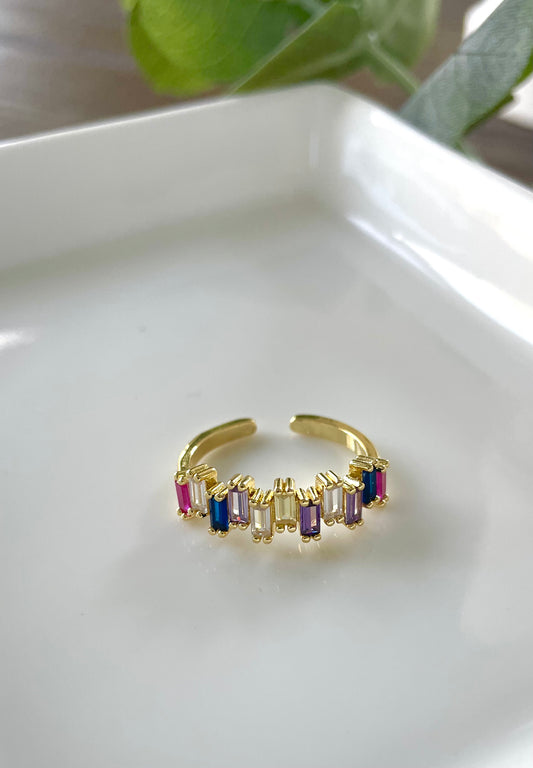 Multicolor Baguette Ring