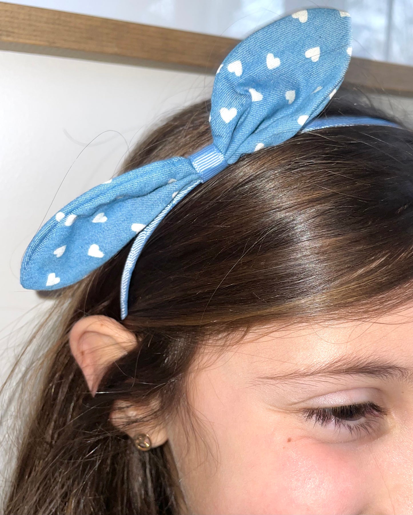 Offset Bow Headband-Blue