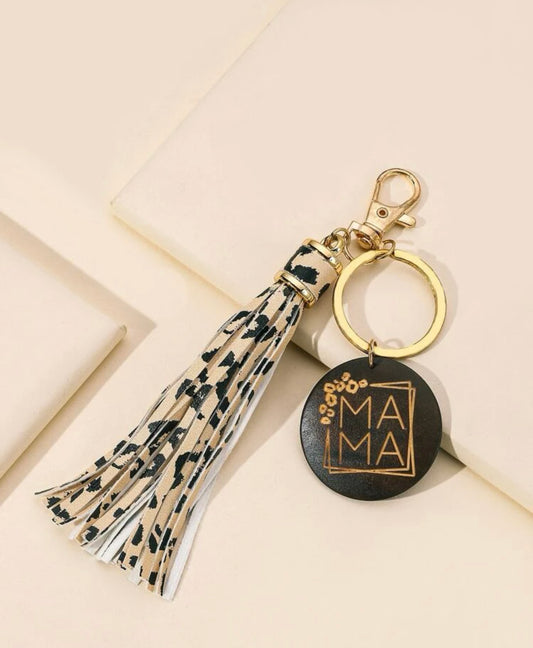 Mama Tassel Keychain-Leopard