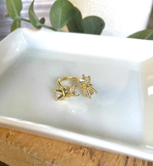 Gold Bow Split Ring