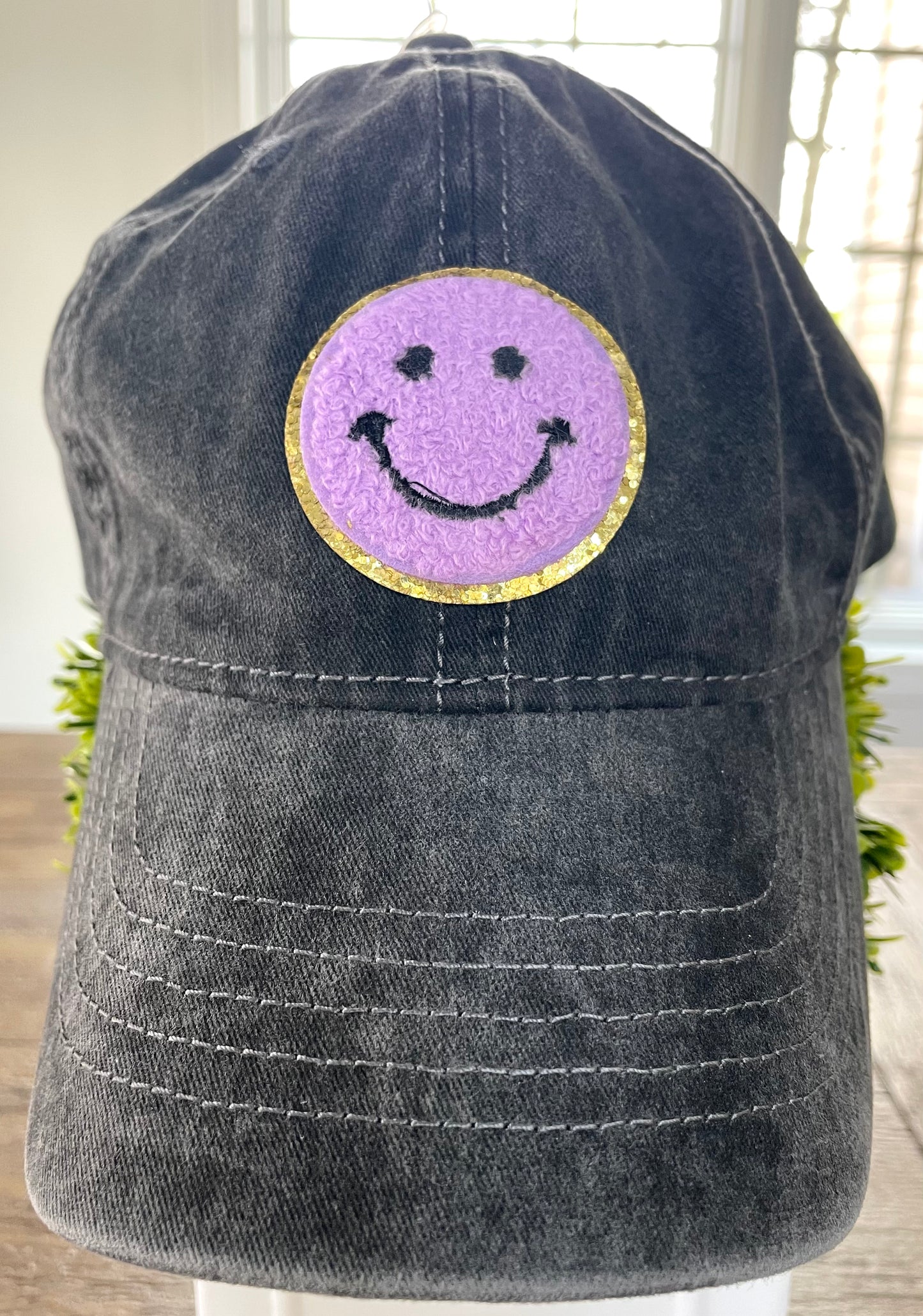 Faded Black Hat with Patch